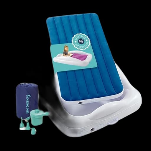 hiccapop Inflatable Toddler Travel Bed with Safety Bumpers