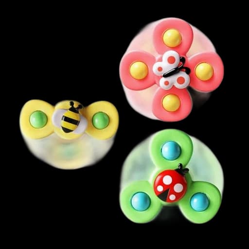 ALASOU 3PC Suction Cup Spinner Travel Toy