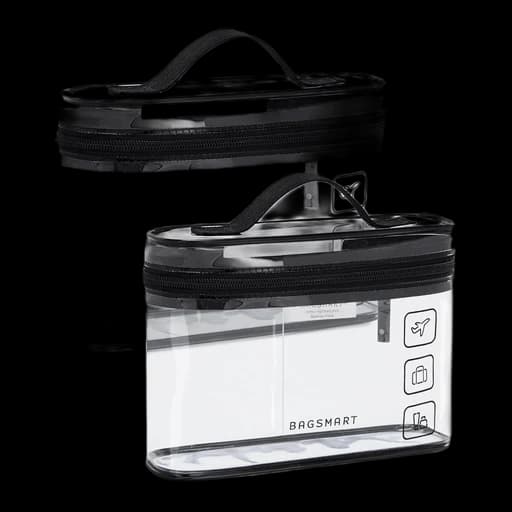 BAGSMART Clear TSA Quart Toiletry Bag (2-Pack)